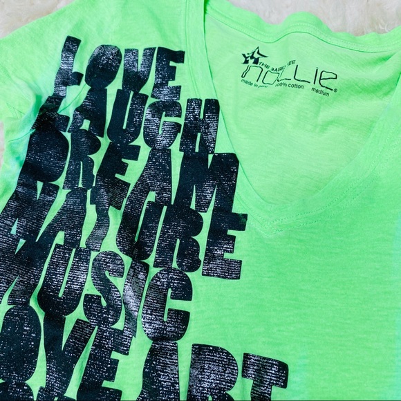 Nollie lime green black silver text graphic tee - Picture 2 of 3